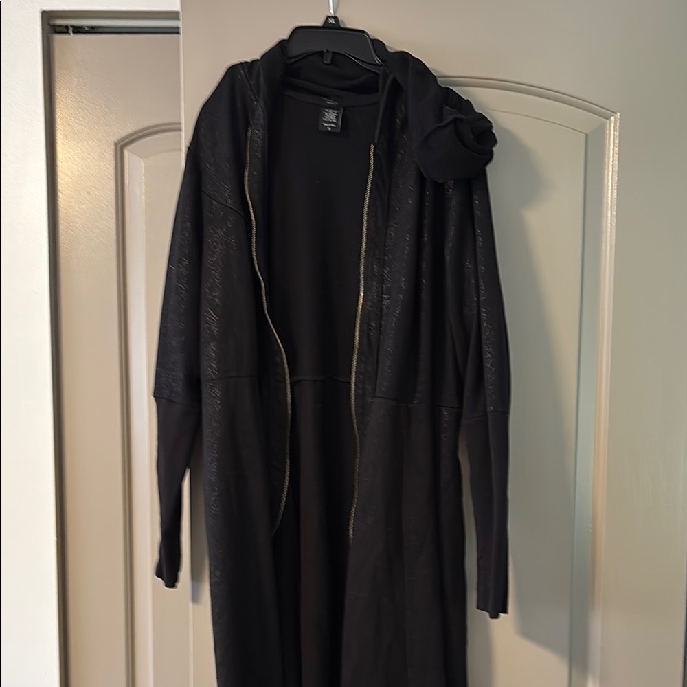 Disney Black Trench Coat with Hood